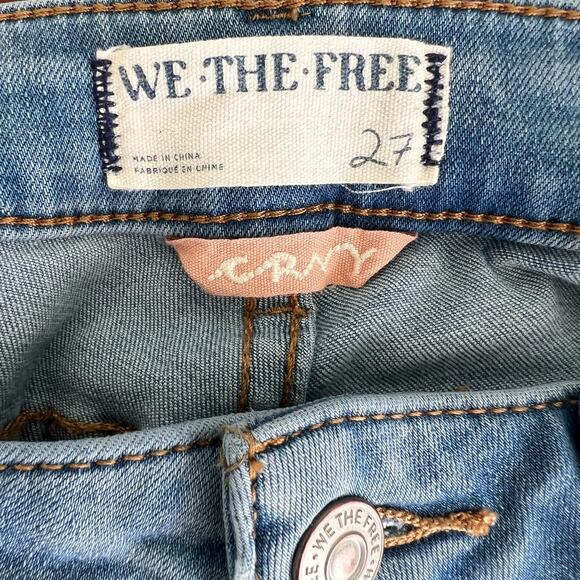 We The Free Denim Stretchy Jeans Women Sz 27 Faded Blue GRVY High Rise Skinny - Picture 6 of 10